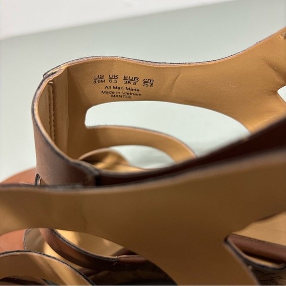 Franco Sarto Women's Wedge Sandals Platform Brown Cognac Size 8.5M Mantle - Picture 8 of 16